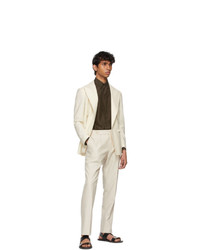 Ring Jacket Off White Wool Dinner Double Breasted Blazer