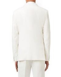 Topman Skinny Fit White Double Breasted Tuxedo Jacket