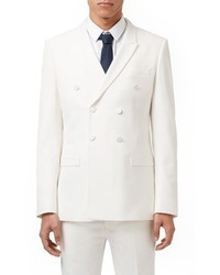 Topman Skinny Fit White Double Breasted Tuxedo Jacket