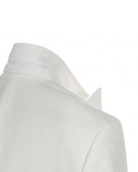 Paul Smith White Cotton And Linen Blend Double Breasted Blazer