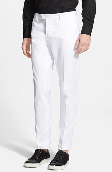slim white pants