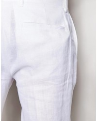 Asos Brand Slim Fit Suit Cropped Suit Pants In 100% Linen