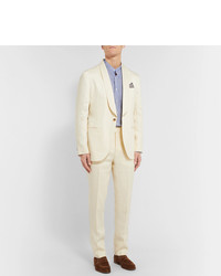 Brunello Cucinelli Cream Linen Suit Trousers