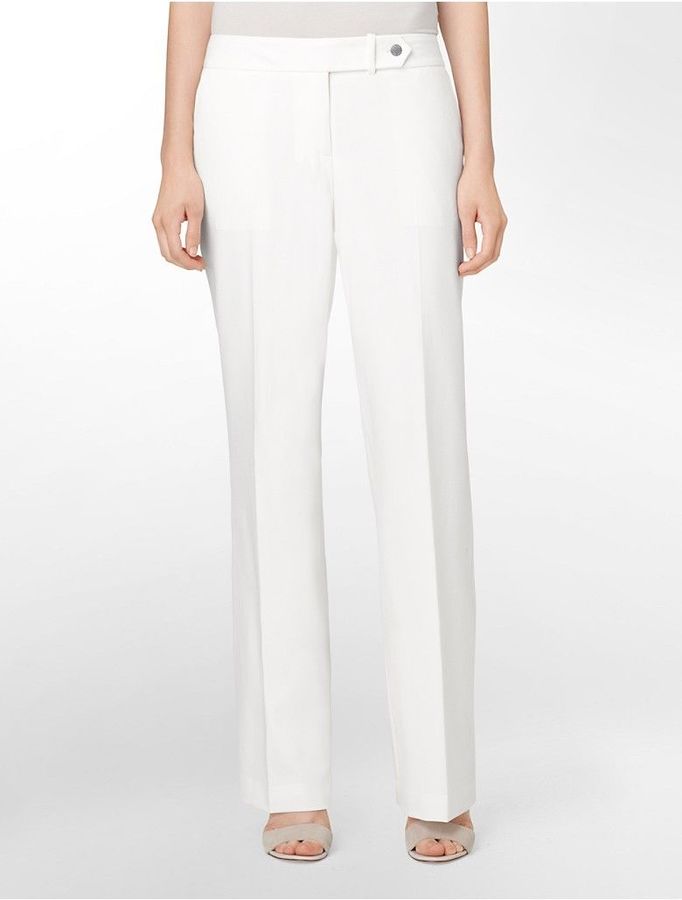 Calvin Klein Essential Straight Cream Suit Pants, $42 | eBay Designer  Collective | Lookastic
