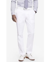 Express White Cotton Sateen Photographer Suit Pant