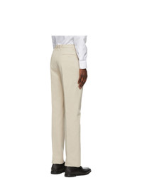 Ermenegildo Zegna Off White Pleated Trousers
