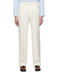 Gucci Off White Wool Fluid Trousers