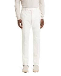 Loro Piana Pantaflat Stretch Cotton Pants In Optical White At Nordstrom