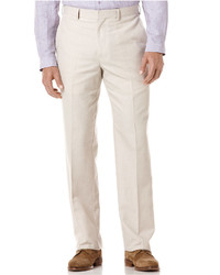Cubavera Pants Linen Blend Flat Front Herringbone Pant