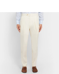 Richard James Pleated Wool Blend Trousers