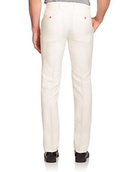 Giorgio Armani Solid Cotton Silk Dress Pants