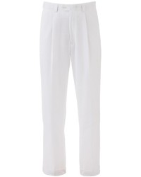 Steve Harvey Classic Fit Pleated White Suit Pants