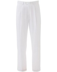 Steve Harvey Classic Fit Pleated White Suit Pants