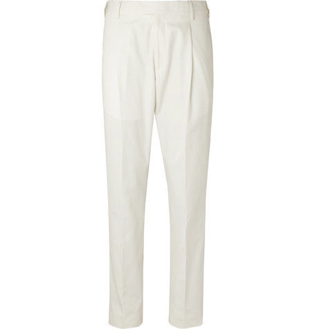 Caruso Tapered Pleated Cotton Twill Trousers, $257 | MR PORTER 