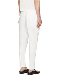 Haider Ackermann White Cropped Linen Trousers