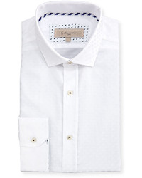 1 Like No Other Tonal Dot Cotton Dress Shirt White