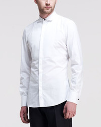 DSquared 2 Poplin Tuxedo Shirt White