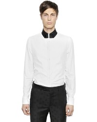 Alexander McQueen Tie Collar On Cotton Oxford Shirt