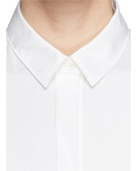 Neil Barrett Asymmetric Pleat Peplum Cotton Poplin Shirt