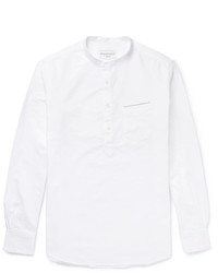 Officine Generale Auguste Grandad Collar Cotton Oxford Shirt