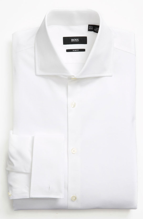 hugo boss white formal shirt