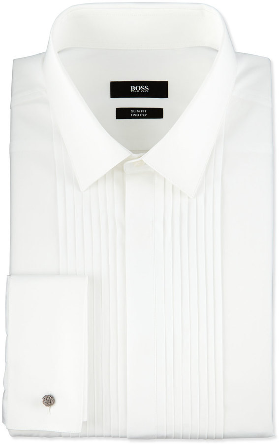 hugo boss white linen shirt