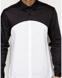 Asos Brand Shirt With Cut And Sew In Regular Fit