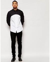 Asos Brand Shirt With Cut And Sew In Regular Fit