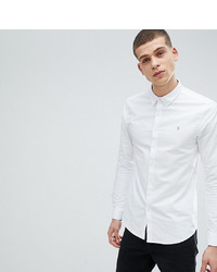 Farah Brewer Slim Fit Oxford Shirt In White