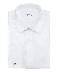 Brioni Chevron French Cuff Dress Shirt White