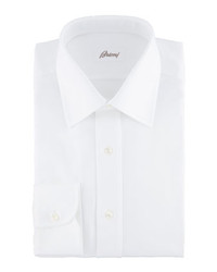 Brioni Tonal Herringbone Dress Shirt White