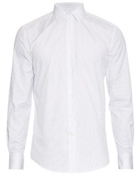 Lanvin Button Cuff Striped Cotton Shirt