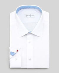 Robert Graham Clark Diamond Jacquard Dress Shirt White