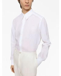 Dolce & Gabbana Classic Collar Button Up Linen Shirt