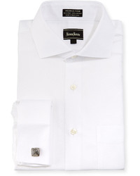 Neiman Marcus Classic Fit Non Iron Dobby Dress Shirt White