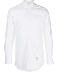 Thom Browne Classic Fit Shirt W Embroidered Half Drop Sky Icons In Oxford
