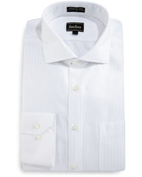 Neiman Marcus Classic Fit Wrinkle Free Dobby Solid Dress Shirt White