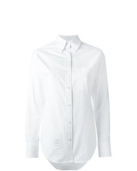 Thom Browne Classic Long Sleeve Button Down Point Collar Shirt In Oxford