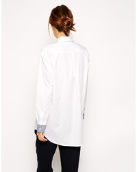 Asos Collection Boyfriend Shirt With Striped Cuff