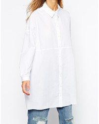 Asos Collection Oversized Longline White Shirt