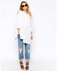 Asos Collection Oversized Longline White Shirt