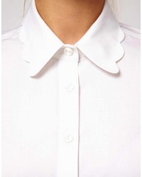 Asos Collection Scallop Collar White Shirt