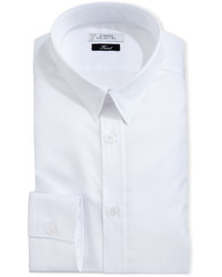 Versace Collection Textured Cotton Dress Shirt White