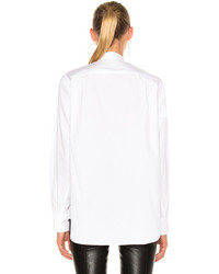 Victoria Beckham Cotton Shirting Grandad Shirt In White