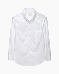 Band Of Outsiders Cropped Sleeve Pique Shirt