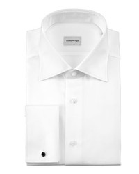 Ermenegildo Zegna Solid Twill Dress Shirt White