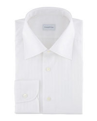 Ermenegildo Zegna Tonal Stripe Dress Shirt White