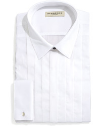 Burberry Eve Slim Fit Tuxedo Shirt With Pleated Bib White