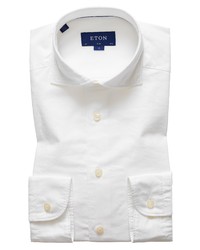 Eton Fit Cotton Silk Dress Shirt In White At Nordstrom