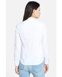 NYDJ Fit Solution Embellished Collar Poplin Shirt